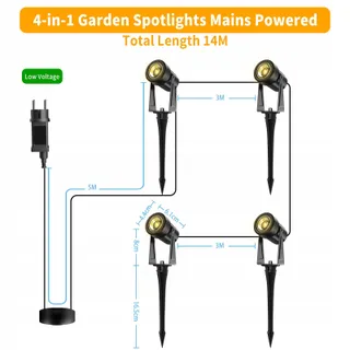 GLOBELIT Tuinverlichting LED 14M IP65 3000K 4x3W — miniatuur 2