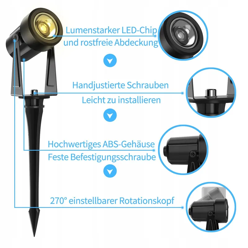 GLOBELIT Tuinverlichting LED 14M IP65 3000K 4x3W — foto 5
