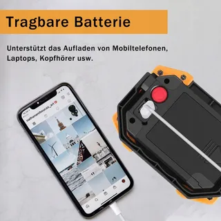 TEKSTAP LED Werklamp Accu 2xCOB 30W 1500LM USB Camping — miniatuur 6