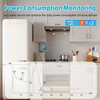 FAYIBUY Smart WiFi Stopcontact 16A Stroommeting App Timer — miniatuur 3