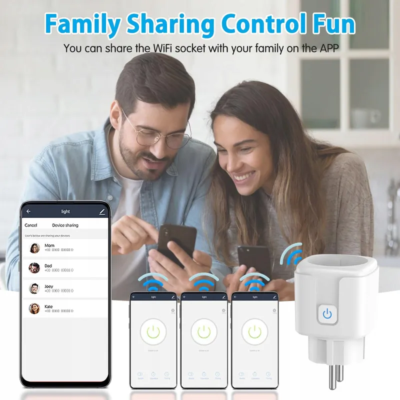 FAYIBUY Smart WiFi Stopcontact 16A Stroommeting App Timer — foto 6