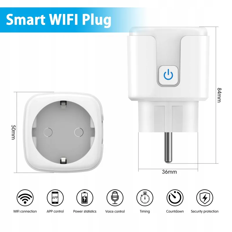 FAYIBUY Smart WiFi Stopcontact 16A Stroommeting App Timer — foto 2