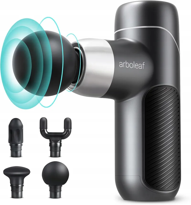 ARBOLEAF Mini Massagepistool 0,39kg 5 Snelheden 4 Koppen Stille Motor — foto 9