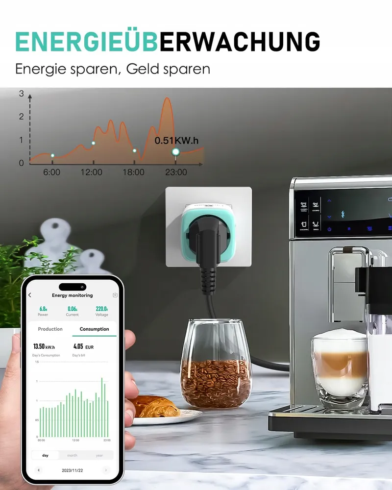 GREEN SUN Smart WiFi Stopcontact Alexa 16A 4 Stuks — foto 3