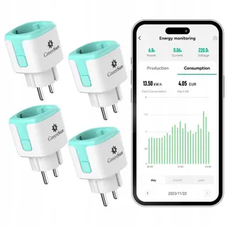 GREEN SUN Smart WiFi Stopcontact Alexa 16A 4 Stuks — miniatuur 1