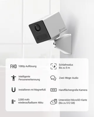 EZVIZ CB2 WiFi Camera 2000mAh PIR IR Audio Wit — miniatuur 2