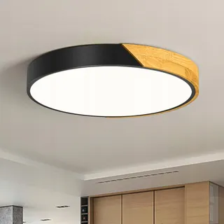 QAMRA LED Plafondlamp Zwart 40cm Hout 36W 4000K — miniatuur 2