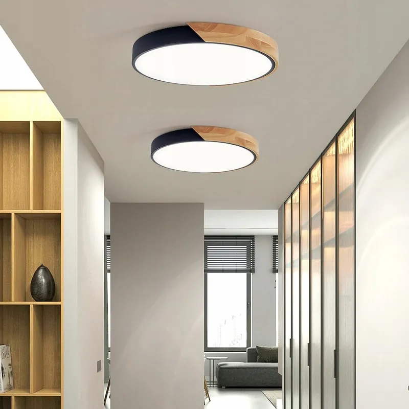 QAMRA LED Plafondlamp Zwart 40cm Hout 36W 4000K — foto 7
