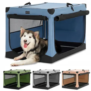 PETSFIT Opvouwbare Hondentransportbox XL Blauw 3 Deuren Licht