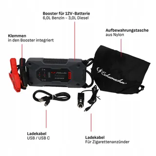 SCHUMACHER SBX461 Powerbank 1000A 12V Booster 6L Benzine 3L Diesel — miniatuur 8