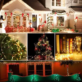 USEBER Solar Lichtsnoer 2x14M 120 LED Buiten Warm Wit — miniatuur 7