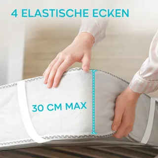 TWINZEN Waterdichte Matrasbeschermer 200x200 Katoen Oeko-TEX — miniatuur 6