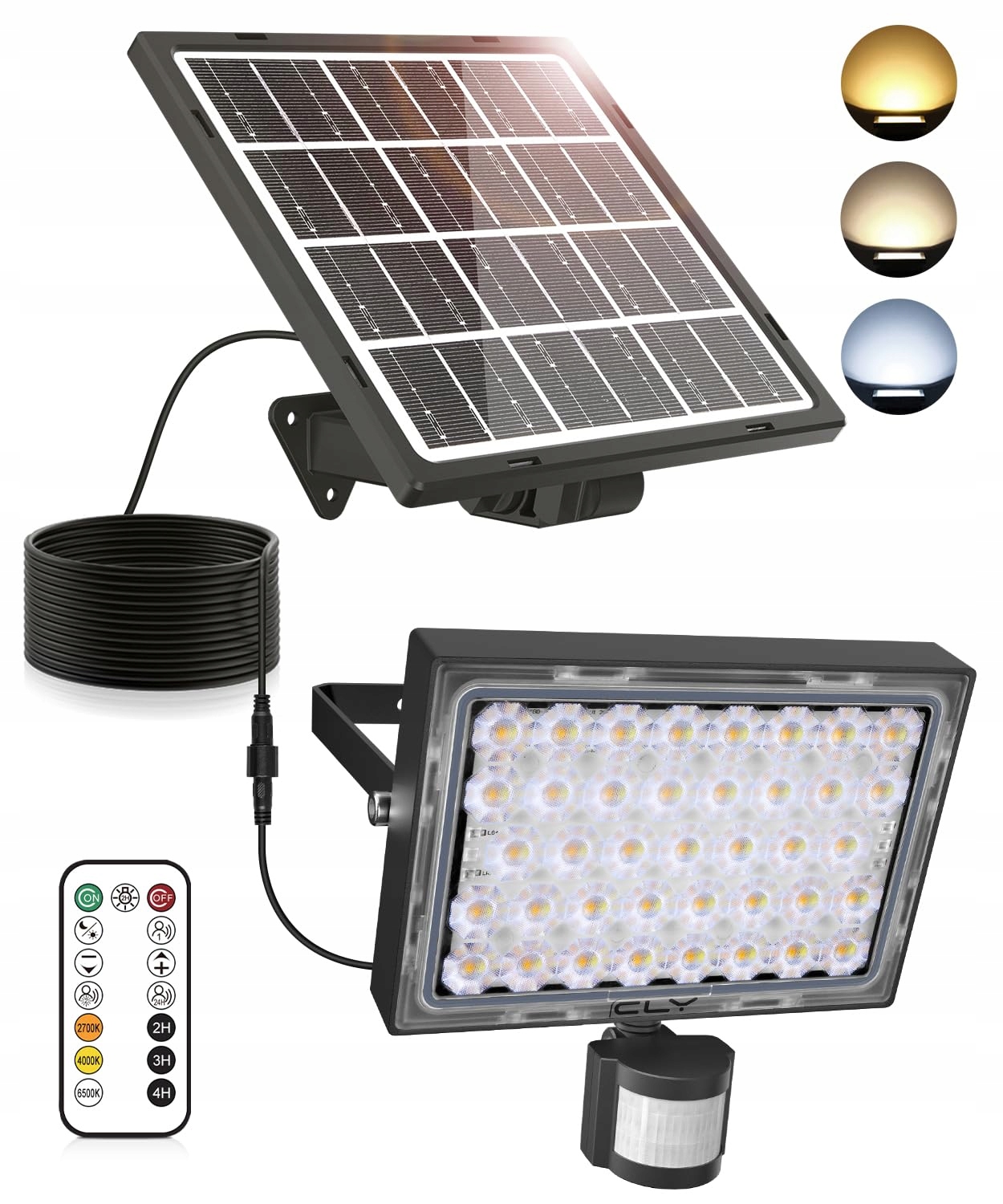 CLY Solarlamp Buiten Bewegingsmelder 30W 2600LM Afstandsbediening