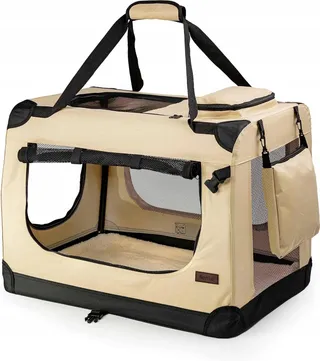LIONTO Opvouwbare Transportbox Voor Honden En Katten 60x42x44cm Beige