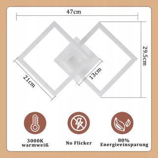 HOMEFIRE Moderne LED Plafondlamp 24W Wit Keuken Woonkamer — miniatuur 5