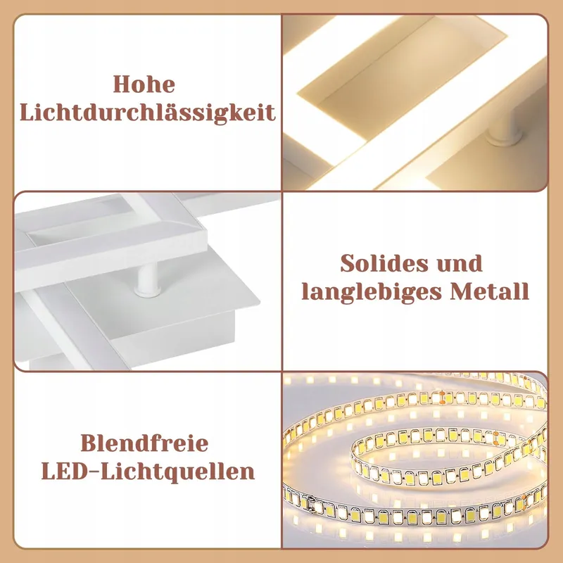HOMEFIRE Moderne LED Plafondlamp 24W Wit Keuken Woonkamer — foto 7