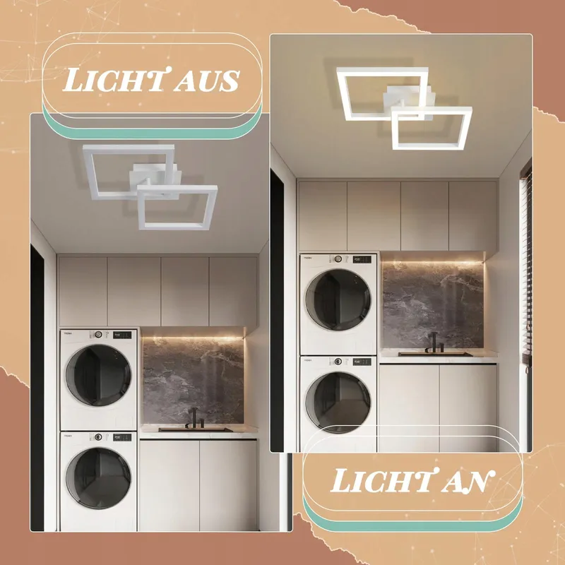 HOMEFIRE Moderne LED Plafondlamp 24W Wit Keuken Woonkamer — foto 4