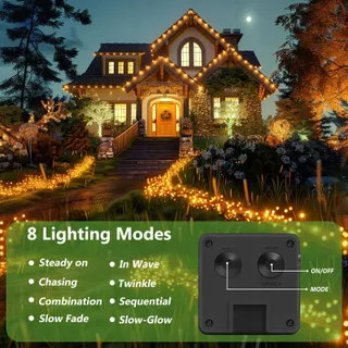 Solar Tuinlampen Waterdicht Lichtketting LED 3x12m 120LED — miniatuur 8