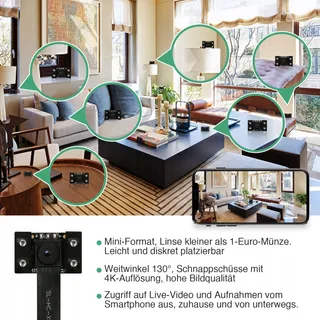 WIWACAM Mini Camera WiFi 4K Ultra HD Accu en App — miniatuur 2