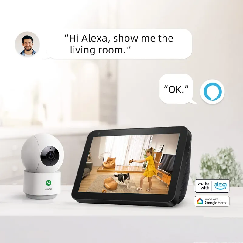 AOSU 2K Binnencamera Babyfoon WiFi 360° Bewegingsdetectie Nachtzicht — foto 6