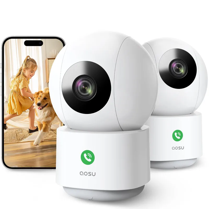 AOSU 2K Binnencamera Babyfoon WiFi 360° Bewegingsdetectie Nachtzicht — foto 1