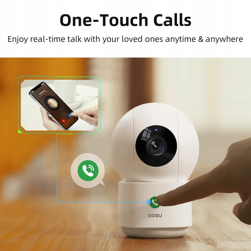 AOSU 2K Binnencamera Babyfoon WiFi 360° Bewegingsdetectie Nachtzicht — foto 2