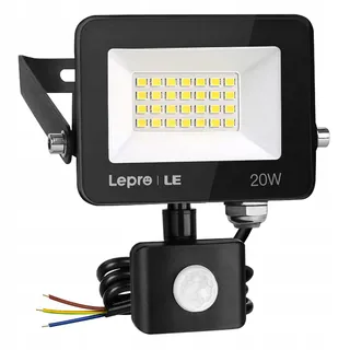 LEPRO 20W LED Schijnwerper met Bewegingsmelder 1700LM Buiten — miniatuur 1