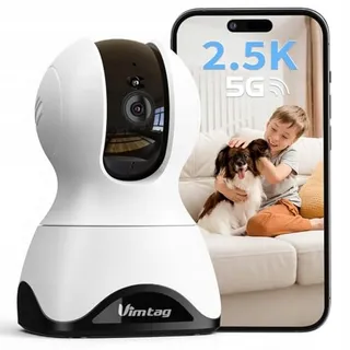 VIM TAG Binnencamera 5G WiFi 360 AI Bewegingsdetectie Audio