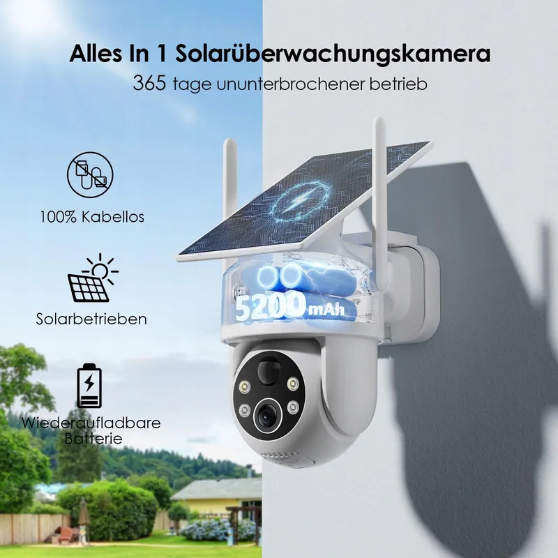 CZEVIEW 2K Solar Buitencamera 360° PTZ Bewegingsmelder — foto 2