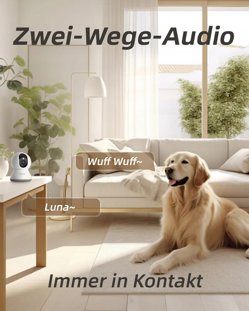 BLURAMS Bewakingscamera Binnen 2K WiFi 360° Nachtzicht Audio — foto 4