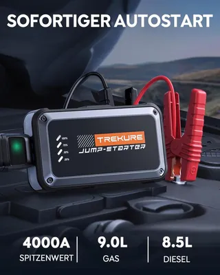 TREKURE Jumpstarter 4000A Benzine Diesel LED Zaklamp — miniatuur 2