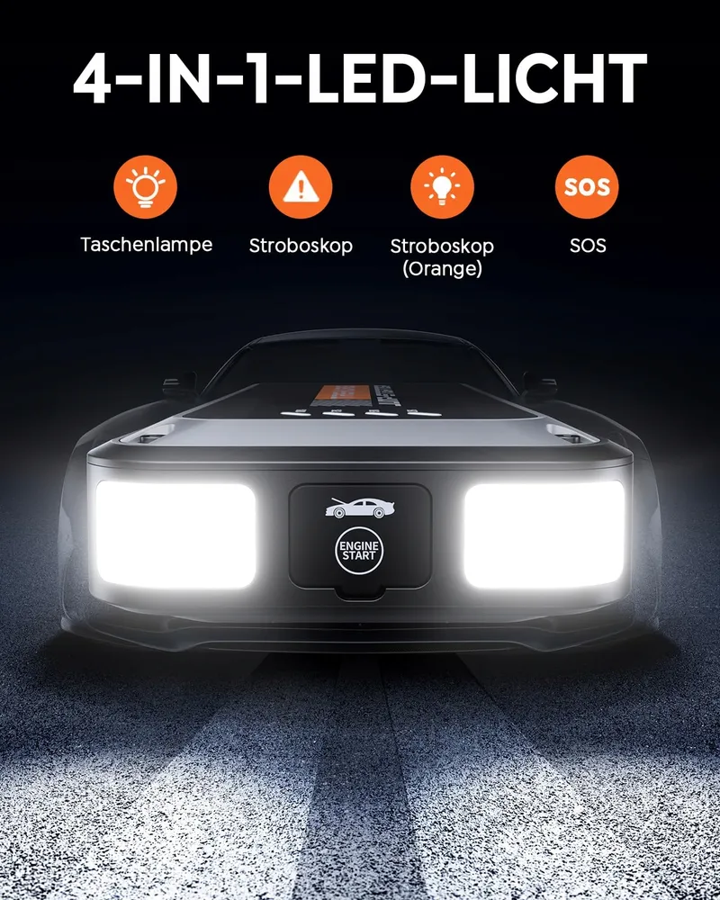 TREKURE Jumpstarter 4000A Benzine Diesel LED Zaklamp — foto 3