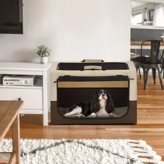 PETSFIT Opvouwbare Transportbox Honden Katten Kussen 76x50x48cm Koffie — miniatuur 8