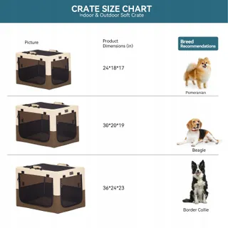 PETSFIT Opvouwbare Transportbox Honden Katten Kussen 76x50x48cm Koffie — miniatuur 2