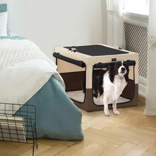 PETSFIT Opvouwbare Transportbox Honden Katten Kussen 76x50x48cm Koffie — miniatuur 6