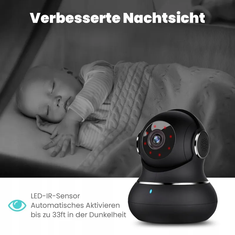 LITOKAM Babyfoon Camera 5MP 360 WiFi Bewegingsdetectie Alexa — foto 4