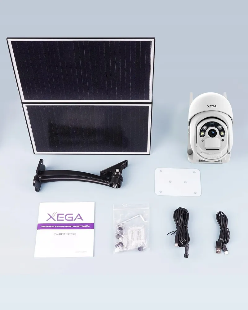 XEGA Camera 4G LTE Buiten SIM Zonnepaneel 20W 20000mAh 2K PTZ — foto 7