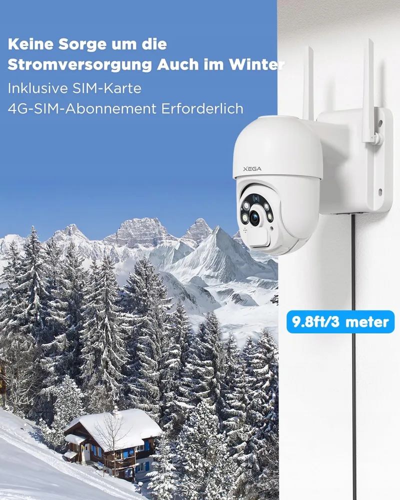 XEGA Camera 4G LTE Buiten SIM Zonnepaneel 20W 20000mAh 2K PTZ — foto 3