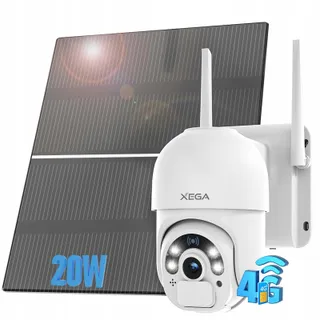 XEGA Camera 4G LTE Buiten SIM Zonnepaneel 20W 20000mAh 2K PTZ — miniatuur 1