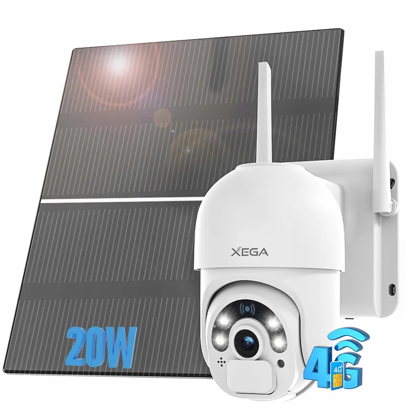 XEGA Camera 4G LTE Buiten SIM Zonnepaneel 20W 20000mAh 2K PTZ — foto 1