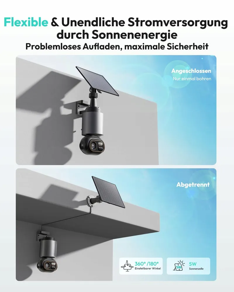 BOTSLAB Buitencamera 4K Solar 32GB 360° UHD Nachtzicht AI Tracking — foto 6
