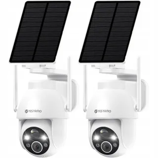 YESYAMO Set 2 Buitencamera's 2K Solar WiFi 24GHz PTZ 360°