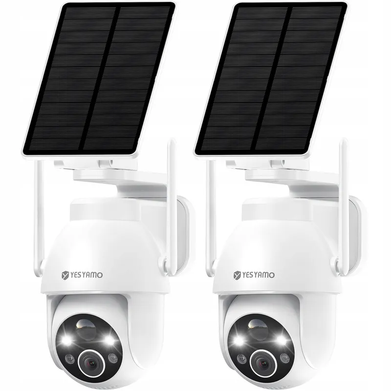 YESYAMO Set 2 Buitencamera's 2K Solar WiFi 24GHz PTZ 360° — foto 1