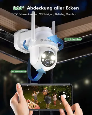 YESYAMO Set 2 Buitencamera's 2K Solar WiFi 24GHz PTZ 360° — miniatuur 4