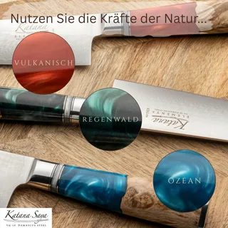 KATANA SAYA Elements Messenset 9-delig Blauw VG10 Damast — miniatuur 7