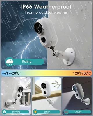 ZUMIMALL Buitencamera 2K Draadloos IP66 PIR Bewegingsdetectie — miniatuur 4