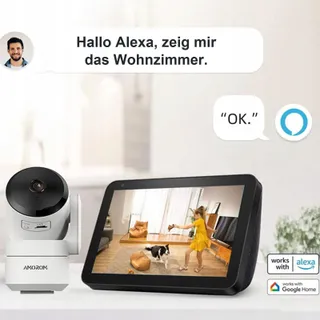 AMOROM Binnencamera 360 2K Alexa WiFi 2,4GHz 2 Stuks — miniatuur 8