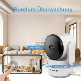 AMOROM Binnencamera 360 2K Alexa WiFi 2,4GHz 2 Stuks — miniatuur 4