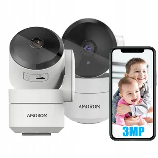 AMOROM Binnencamera 360 2K Alexa WiFi 2,4GHz 2 Stuks — miniatuur 1