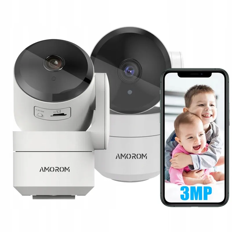 AMOROM Binnencamera 360 2K Alexa WiFi 2,4GHz 2 Stuks — foto 1